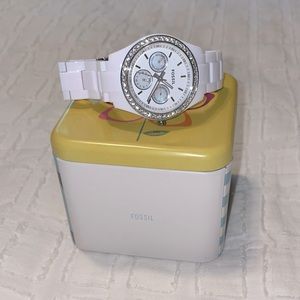 Fossil Stella Multifunction White Resin Watch
